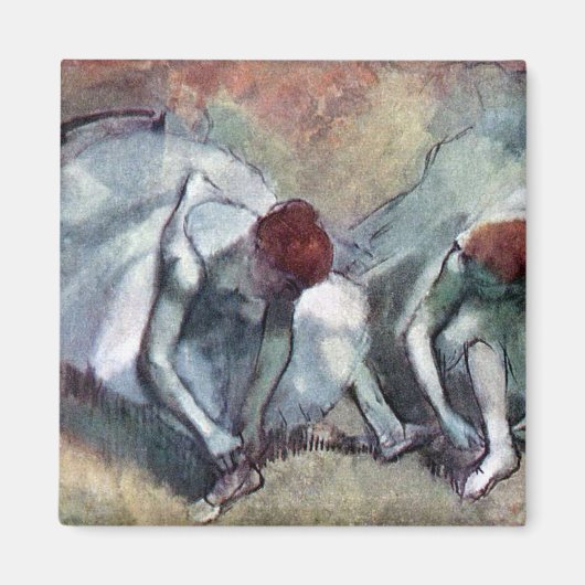 Tänzer, die ihre Schuhe binden, Edgar Degas Magnet (Vorne)