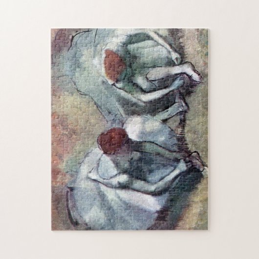 Tänzer, die ihre Schuhe binden, Edgar Degas Puzzle (Vertikal)