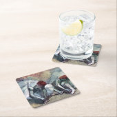 Tänzer, die ihre Schuhe binden, Edgar Degas Rechteckiger Pappuntersetzer (Vor Ort)