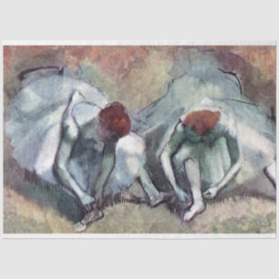 Tänzer, die ihre Schuhe binden, Edgar Degas Seidenpapier