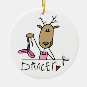 Tänzer die Ren-Weihnachtsandenken-Verzierung Keramik Ornament
