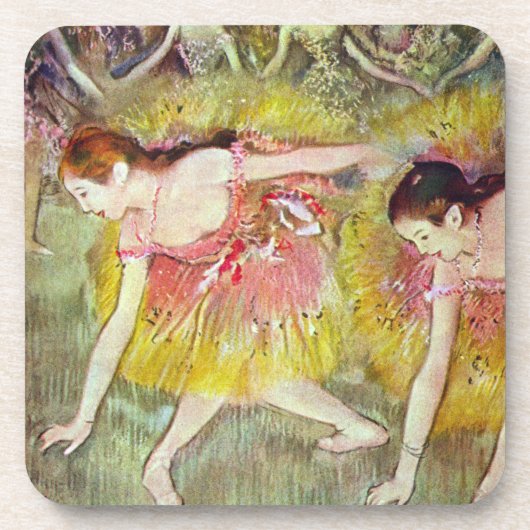 Tänzer, die von Edgar Degas heruntergehen, Ballett Getränkeuntersetzer (Vorderseite)