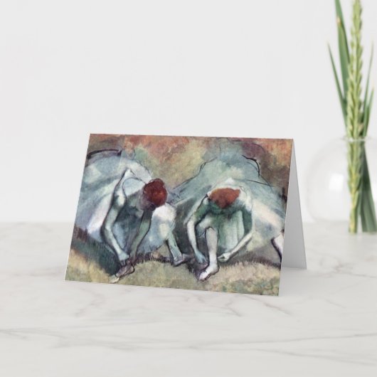 Tänzer, die von Edgar Degas ihre Schuhe schnappen Karte (Vorderseite)