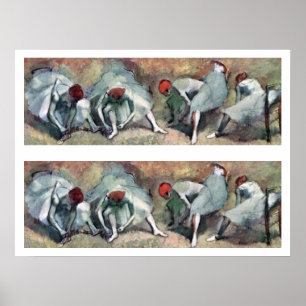 Tänzer, die von Edgar Degas ihre Schuhe schnappen Poster