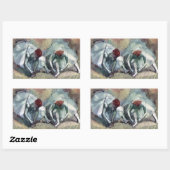 Tänzer, die von Edgar Degas ihre Schuhe schnappen Rechteckiger Aufkleber (Blatt)