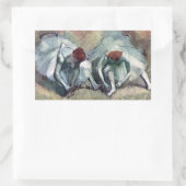 Tänzer, die von Edgar Degas ihre Schuhe schnappen Rechteckiger Aufkleber (Tasche)