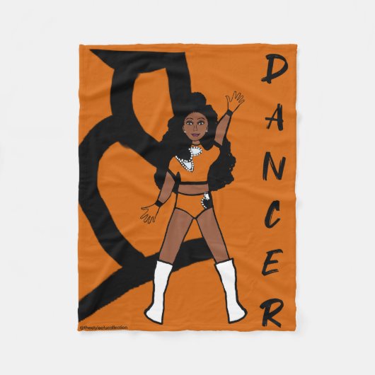 Tänzer Fleece Blanket Orange & Black (Vorderseite)