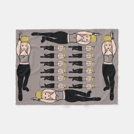 Tänzer Fleece Blanket Rauch & Black (Vorderseite (Horizontal))