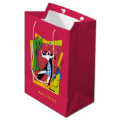 Tänzer geben Geschenktasche Mittlere Geschenktüte (Vorderseite Schrägansicht)