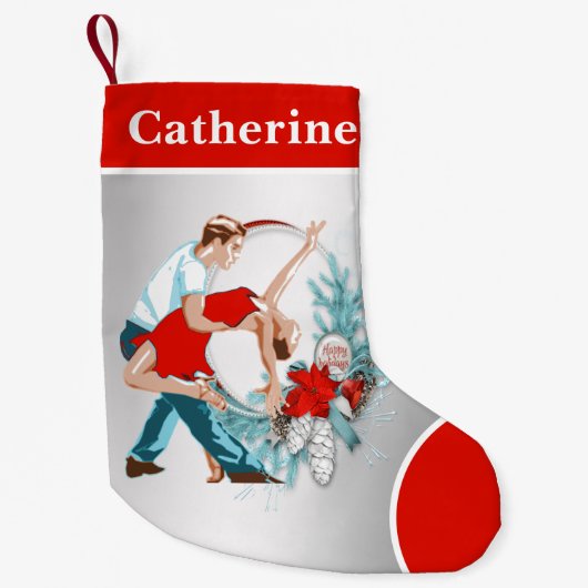 Tänzer Happy Holidays Kleiner Weihnachtsstrumpf (Vorderseite)