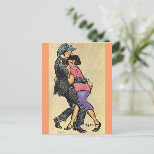 Tänzer - Heinrich Zille Postkarte (Stehend Vorderseite)