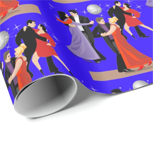Tänzer im Ballsaal mit Abend Hintergrund Geschenkpapier (Rolleneckpunkt)