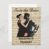 Tänzer im Ballsaal Save the Date Ankündigungspostkarte (Vorne/Hinten)