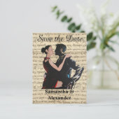 Tänzer im Ballsaal Save the Date Ankündigungspostkarte (Stehend Vorderseite)