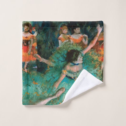 Tänzer im Grün durch Edgar Degas Badhandtuch Set (Waschlappen)