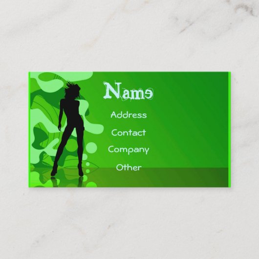 Tänzer im Grün Visitenkarte (Vorderseite)