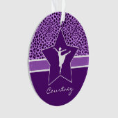 Tänzer im lila Cheetah-Druck mit Monogramm Ornament (Vorderseite)