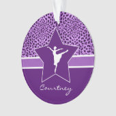 Tänzer im lila Cheetah-Druck mit Monogramm Ornament (Vorderseite)