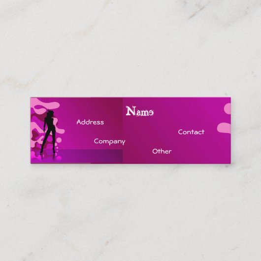Tänzer im lila Rosa Mini Visitenkarte (Vorderseite)