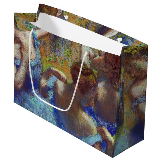 Tänzer in Blau, Edgar Degas große Geschenktasche Geschenktüte (Vorderseite Schrägansicht)