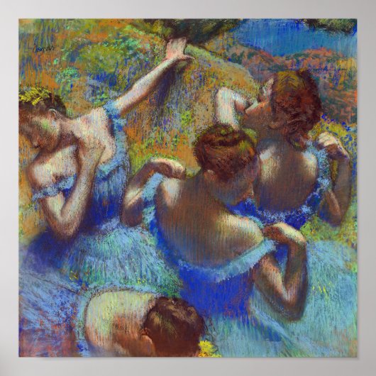 Tänzer in Blau, Edgar Degas Poster (Vorne)