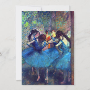 Tänzer in Blau von Edgar Degas, Vintage Ballet Art Einladung