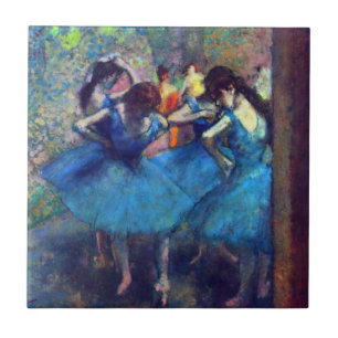 Tänzer in Blau von Edgar Degas, Vintage Ballet Art Fliese