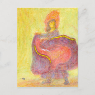 Tänzer in chinesischem Kostüm, Postkarte