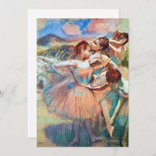 Tänzer in einer Landschaft von Edgar Degas Einladung (Vorne/Hinten)