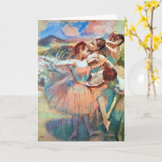 Tänzer in einer Landschaft von Edgar Degas Karte (Gelbe Blume)