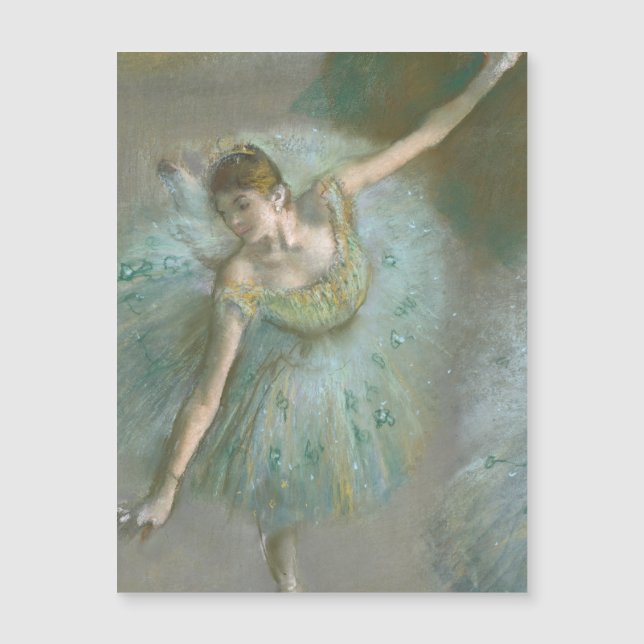 Tänzer in Green Edgar Degas Magnetkarte (Vorderseite)