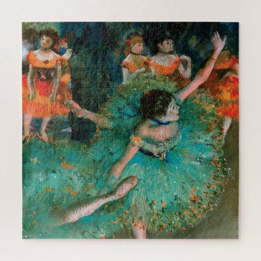 Tänzer in Grün von Edgar Degas Puzzle (Vertikal)