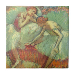 Tänzer in Grün von Edgar Degas, Vintages Ballett Fliese