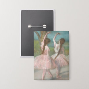 Tänzer in Pink Edgar Degas Button