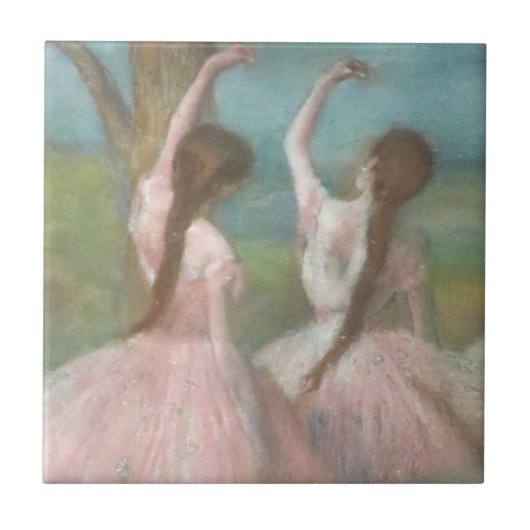 Tänzer in Pink Edgar Degas Fliese (Vorderseite)