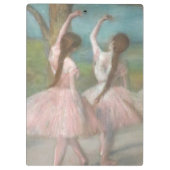 Tänzer in Pink Edgar Degas Klemmbrett (Rückseite)