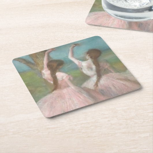Tänzer in Pink Edgar Degas Rechteckiger Pappuntersetzer (angewinkelt)