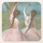 Tänzer in Pink Edgar Degas Rechteckiger Pappuntersetzer (Vorderseite)