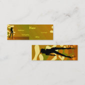 Tänzer in Retro Gold Mini Visitenkarte (Vorne/Hinten)