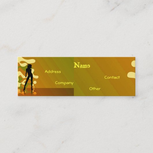 Tänzer in Retro Gold Mini Visitenkarte (Vorderseite)