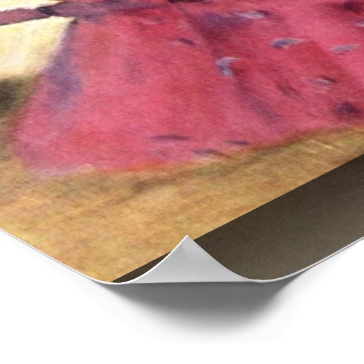 Tänzer in Rosa am Flügel von Edgar Degas Poster (Ecke)