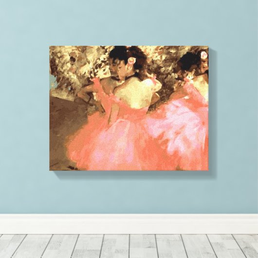 Tänzer in Rosa von Degas Wrapped Canvas Leinwanddruck (Insitu (Holzboden))