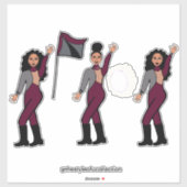 Tänzer Jumpsuit Merlot Silber #2 Aufkleber (Blatt)