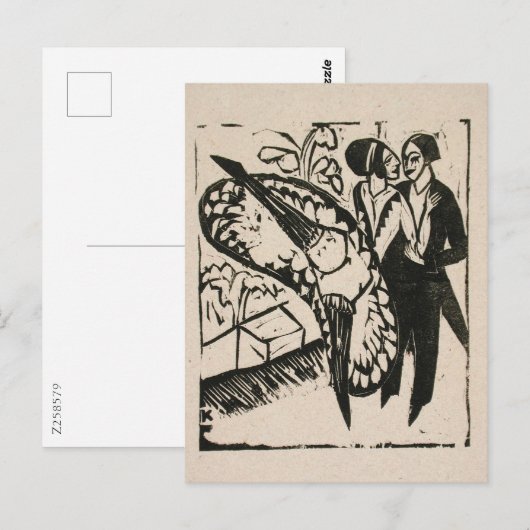 Tänzer, Kirchner Postkarte (Vorne/Hinten)