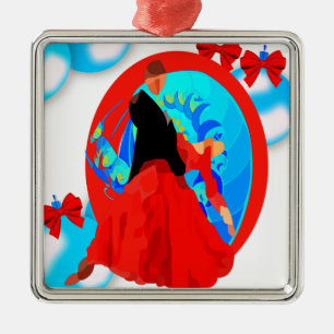 Tänzer mit Ornamenten und Bogen Weihnachten Ornament Aus Metall