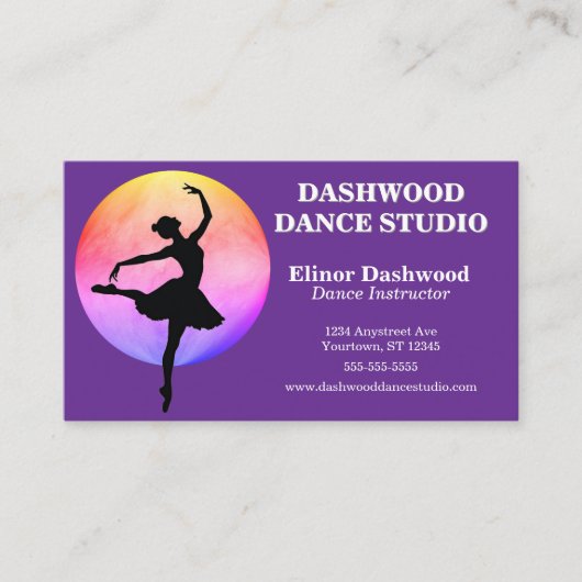Tänzer mit Rainbow Light Dance Studio Visitenkarte (Vorderseite)