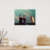 Tänzer mit Regenschirm (halb) Poster (Küche)