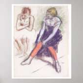 Tänzer mit Roten Strümpfen von Edgar Degas Poster (Vorne)