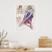 Tänzer mit Roten Strümpfen von Edgar Degas Poster (Küche)