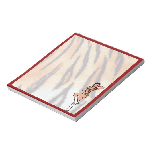 Tänzer Notepad Red Tiger #1 Notizblock (Rotiert)